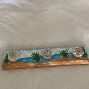 HAND PAINTED BEACH SCENE KEY OR COAT RACK